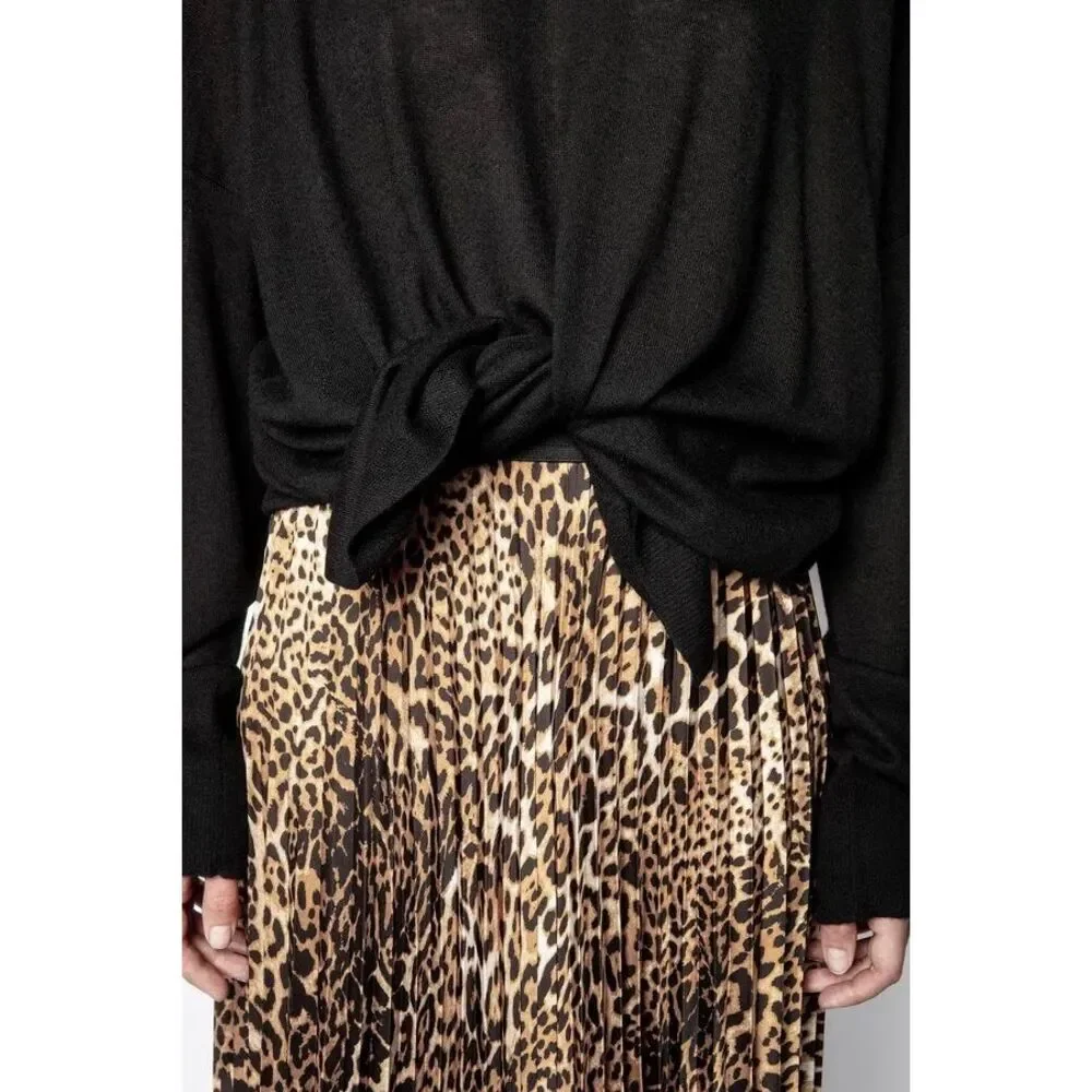 Zadig & Voltaire NWT Ruby Oversized‎ Featherweight Cashmere Sweater Noir X-Small - Picture 2 of 9